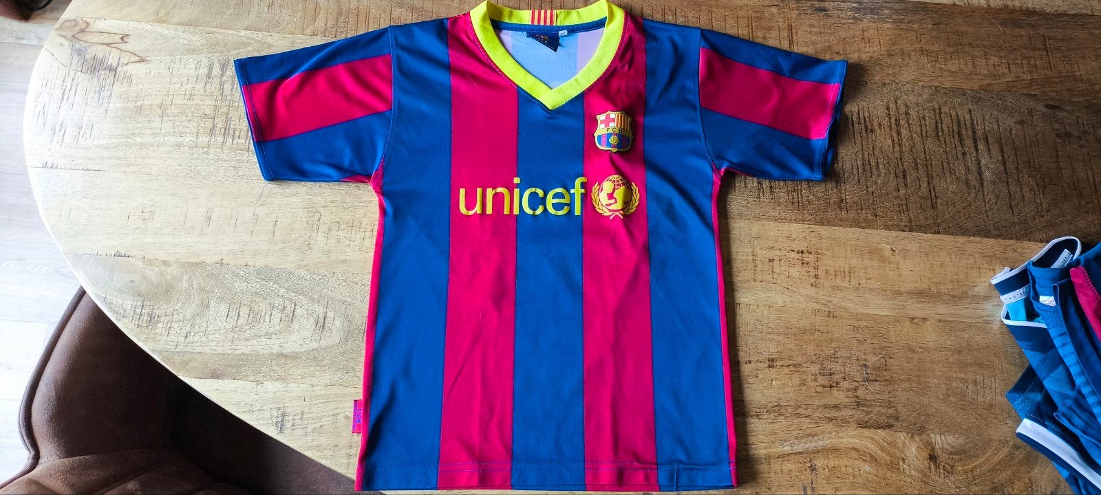 FC Barcelona Messi 10 voetbalshirt voor kinderen maat 8, Ophalen of Verzenden, Zo goed als nieuw, FC Barcelona, Jongen of Meisje