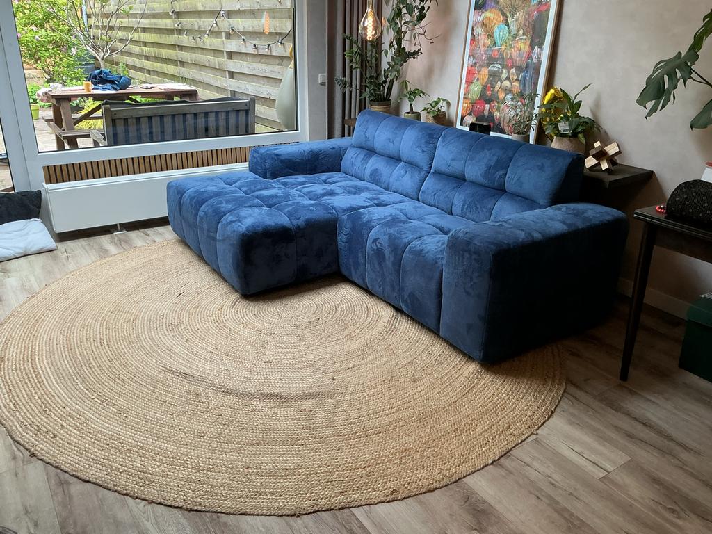 Rond jute vloerkleed - gebruikt, nog in prima staat. 300cm, Gebruikt, Bruin, Verzenden, Rond