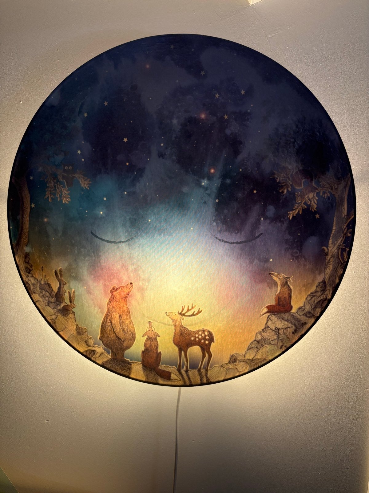 Maanlamp met dieren - Slaaplamp voor kinderkamer, Kinderen en Baby's, Kinderkamer | Inrichting en Decoratie, Ophalen, Overige merken