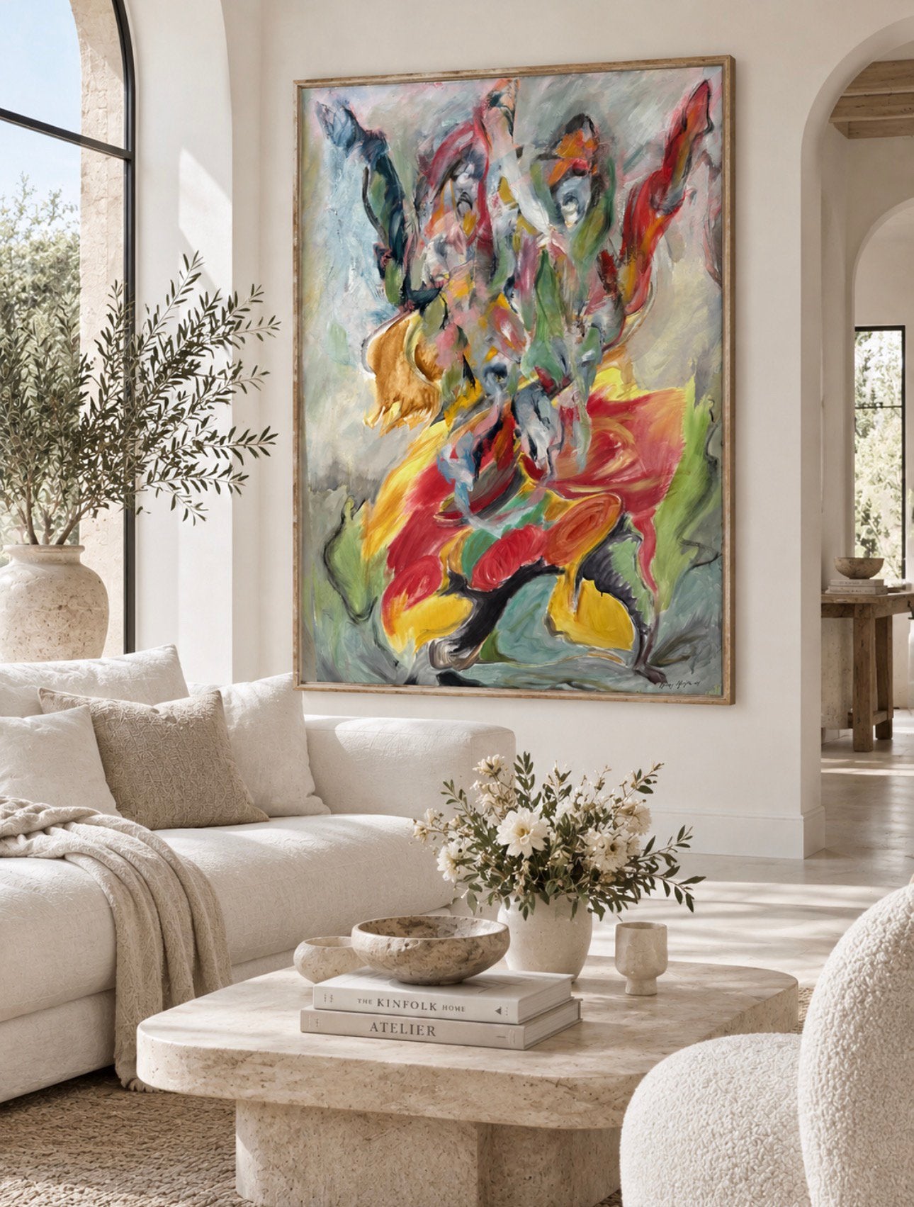 Mary Meijs groot origineel schilderij 2007 120  80 cm, Antiek en Kunst, Kunst | Schilderijen | Abstract, Ophalen of Verzenden