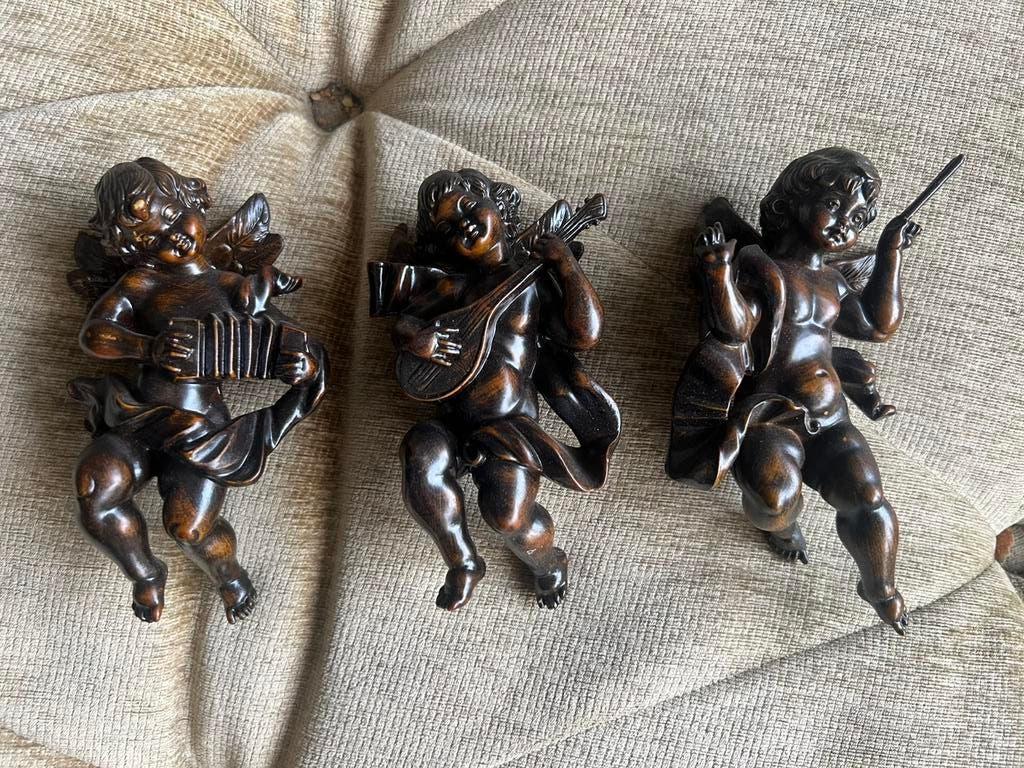 3 Vintage Cupido-beeldjes...Engeltjes Muziek Jaren '90., Verzamelen, Ophalen of Verzenden, Zo goed als nieuw, Fantasy