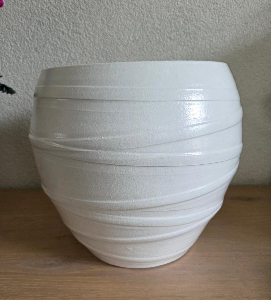 TS Collection bloempot wit doorsnede 23-26 cm intratuin, Ophalen, Rond, Binnen, Zo goed als nieuw