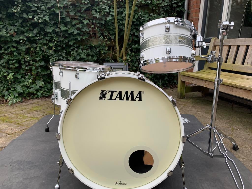 Tama Starclassic Maple - Silver Snow Racing Stripe, Ophalen, Zo goed als nieuw, Tama