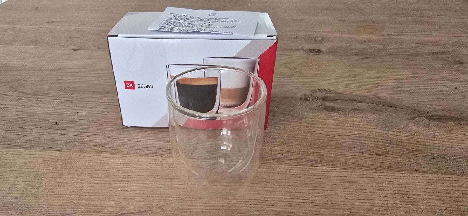 Thermomoxx dubbelwandige koffieglazen 260ml, Huis en Inrichting, Keuken | Servies, Ophalen of Verzenden, Nieuw, Glas, Glas of Glazen