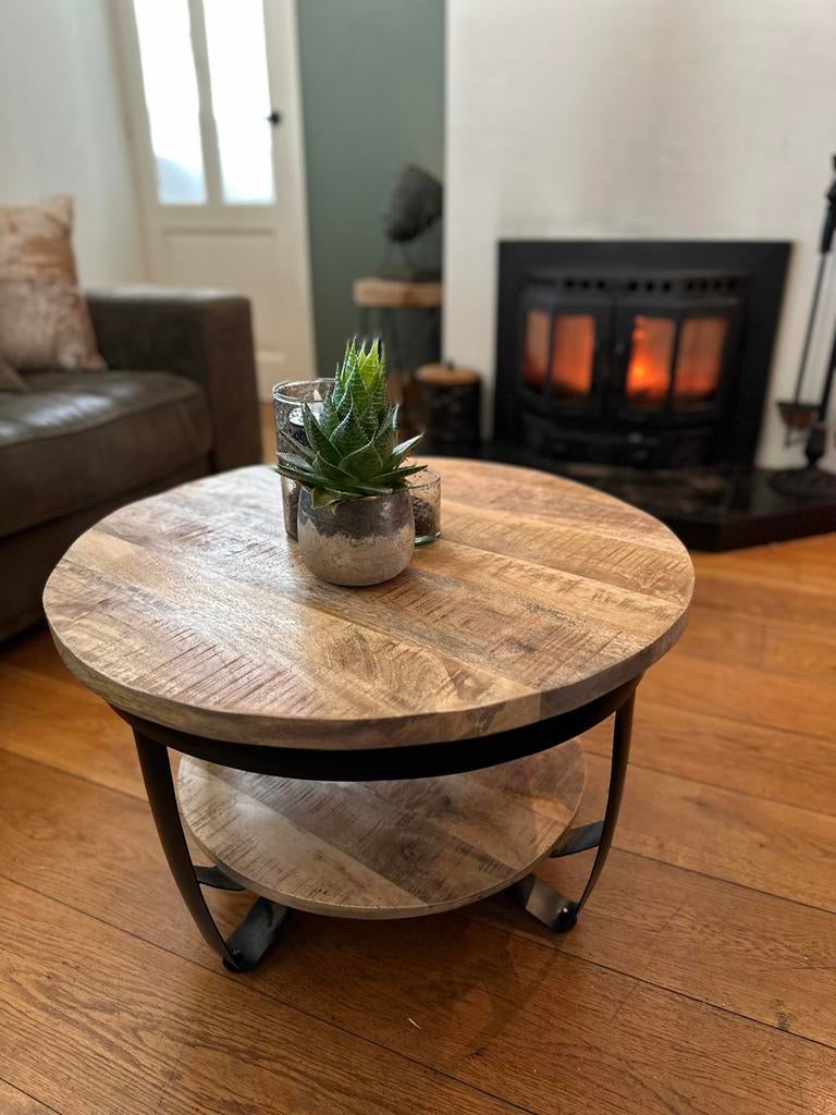 Salontafel Mango Rond NIEUW - OPRUIMING, Ophalen, 50 tot 100 cm, Rond, Nieuw