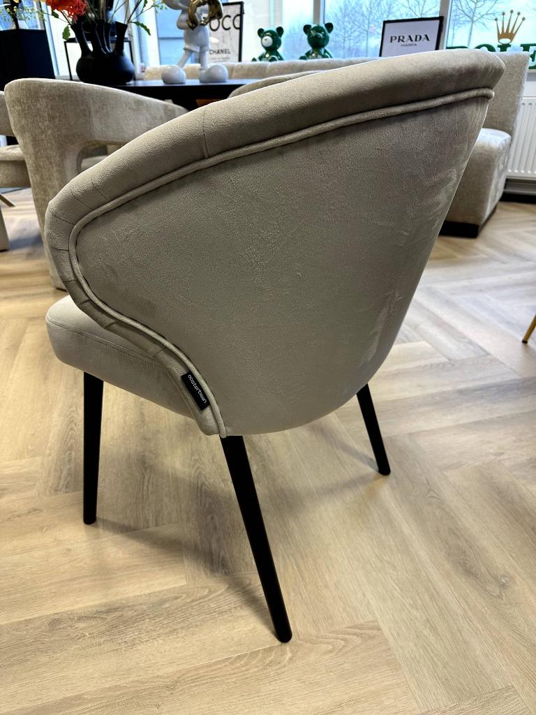 ACTIE Luxe Velvet Eetkamerstoel Ankara Quartz903 Beige NIEUW, Huis en Inrichting, Stoelen, Overige kleuren, Info@oosterbaanwonen.nl