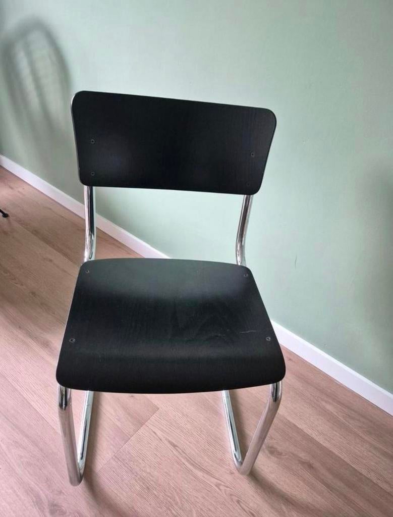 Vintage Mart Stam S43 Stoel voor Thonet, Huis en Inrichting, Stoelen, Gebruikt, Zwart, Vintage / retro / design, Ophalen of Verzenden