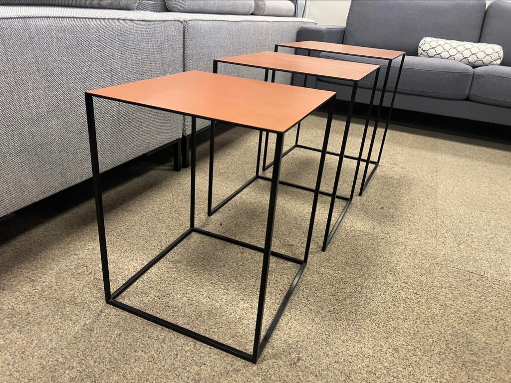 3 Showmodel Jori Ascot bijzettafel leer Design Tafel set, Ophalen of Verzenden, Nieuw, Minder dan 55 cm