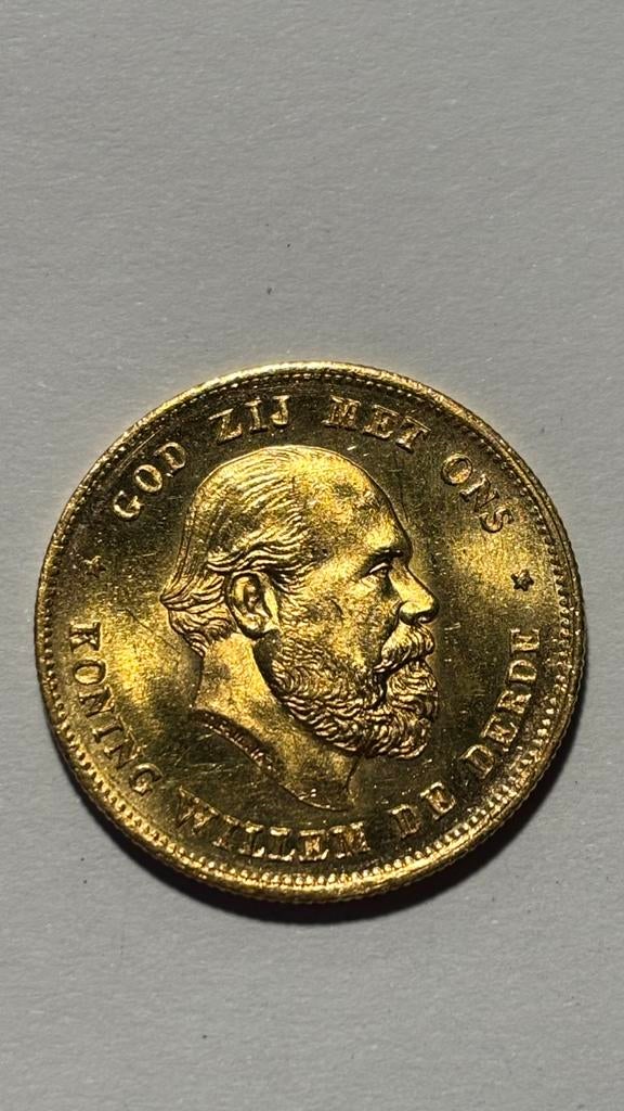 Gouden tientje 1875, Postzegels en Munten, Ophalen of Verzenden, Koning Willem III, 10 gulden