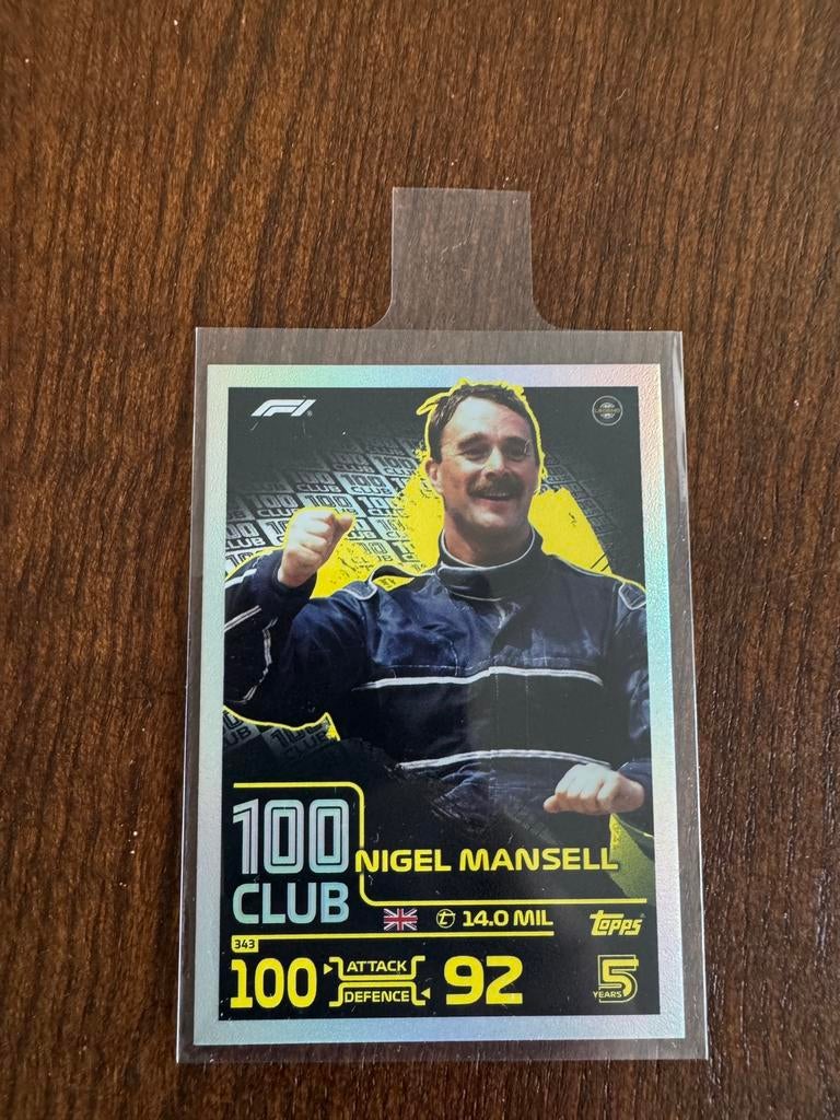 Nigel mansell club 100 turbo attax 2024 F1, Ophalen of Verzenden, Zo goed als nieuw, Meerdere plaatjes