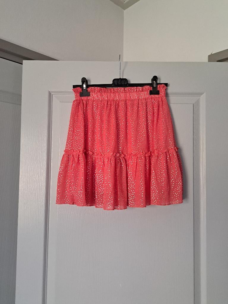 Prachtig rokje van Flamant Rose, maat M. Koraal met goud., Kleding | Dames, Rokken, Maat 38/40 (M), Overige kleuren, Zo goed als nieuw