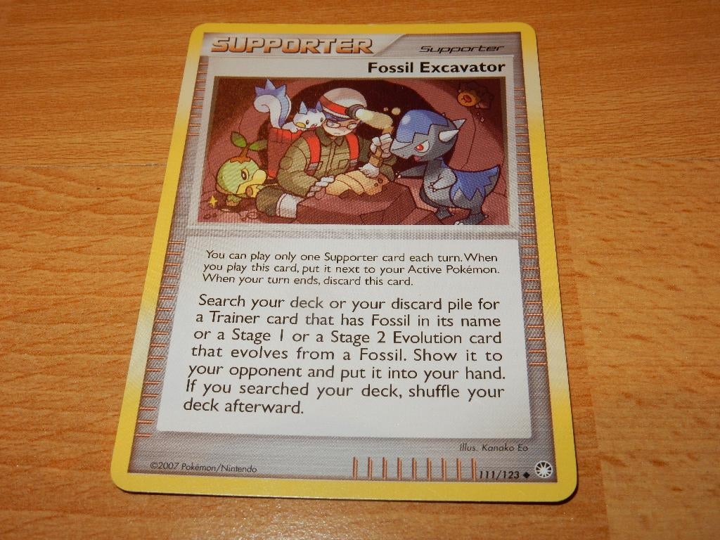 Supporter kaart: Fossil Excavator - DP Mysterious Treasures., Ophalen of Verzenden, Zo goed als nieuw, Losse kaart
