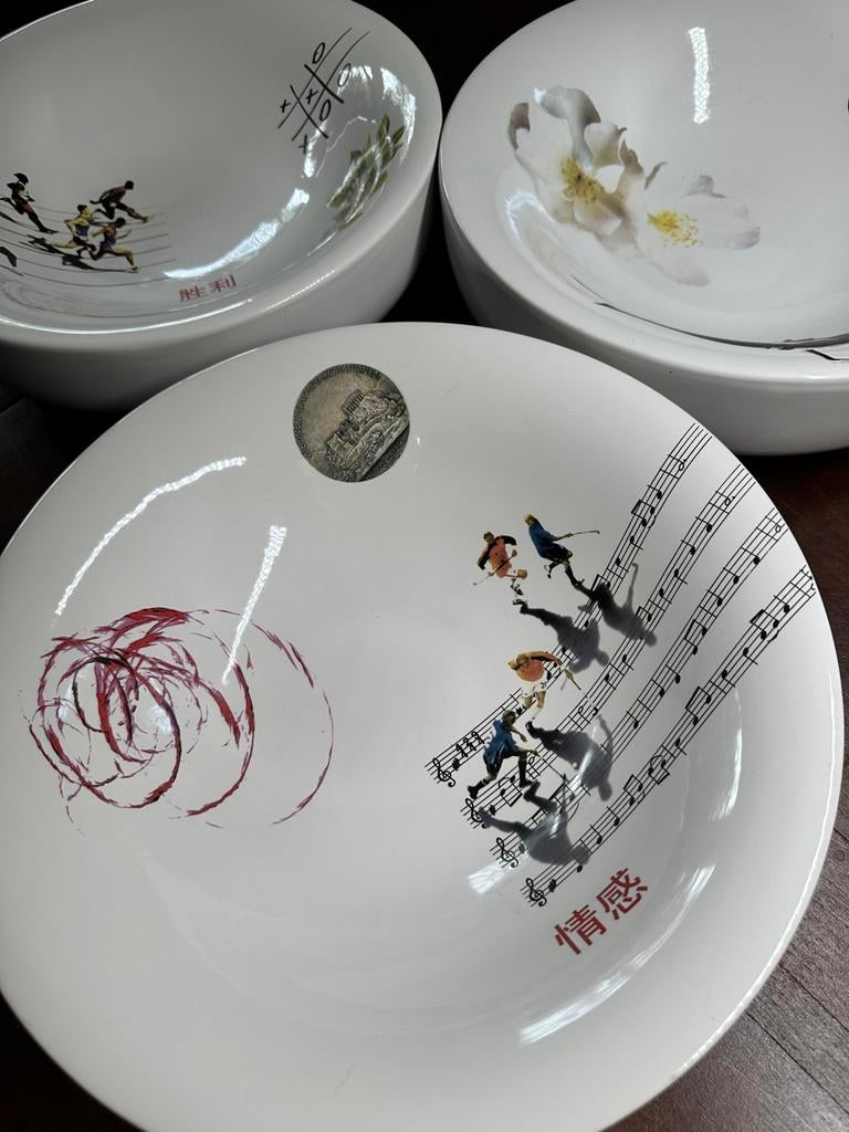 Marcel Wanders Randstad Olympische Spelen 2008 Schalen Set, Ophalen, Porselein of Keramiek, Schaal, Rond