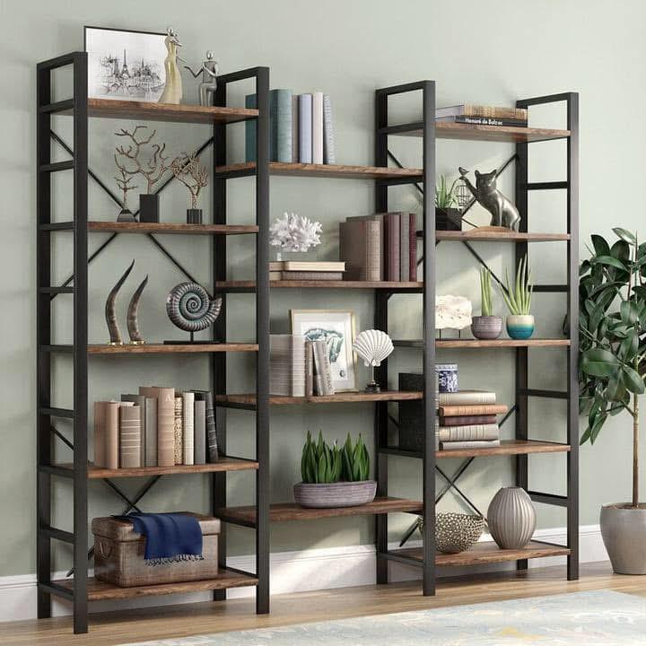 industrieel kast met massief hout, Huis en Inrichting, Kasten | Boekenkasten, Nieuw, 200 cm of meer, 150 tot 200 cm, 25 tot 50 cm