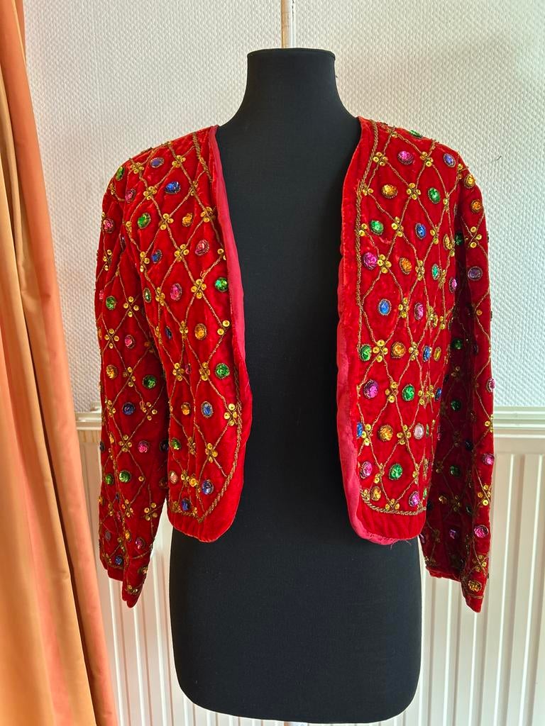 Vintage Gala Jasje - Maat L, Maat 42/44 (L), Ophalen of Verzenden, Jasje, Gedragen
