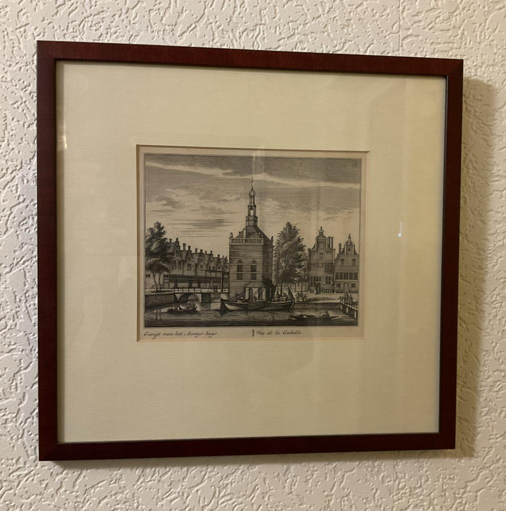 Alkmaar accijnstoren kopergravure 18e eeuw, Antiek en Kunst, Ophalen of Verzenden
