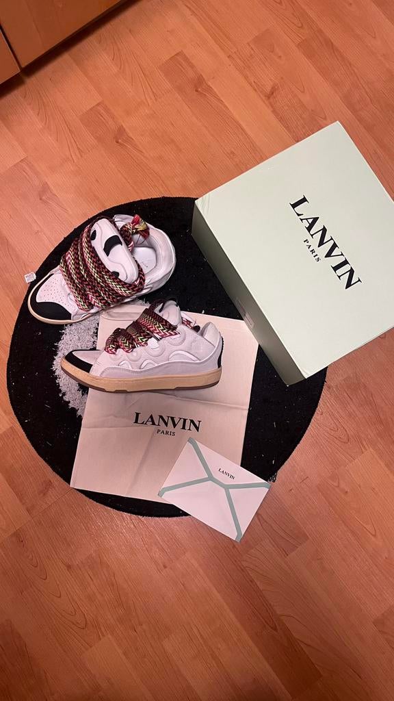 Lanvin curb, Wit, Ophalen of Verzenden, Sneakers of Gympen, Gedragen