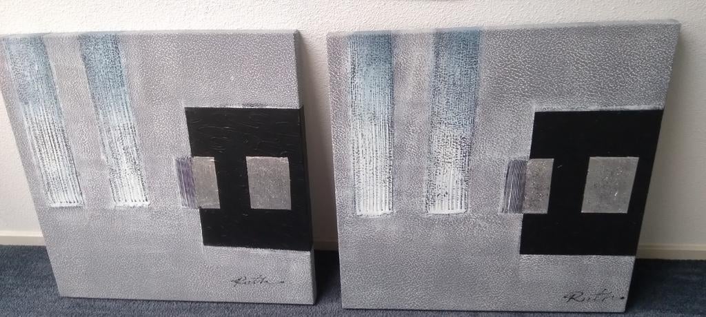 Abstract Schilderij 'Ruth' - Set van 2, Ophalen of Verzenden