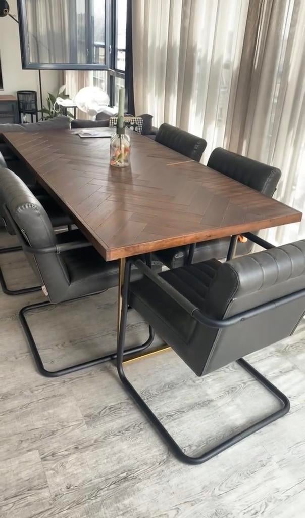 Dutchbone Eettafel Visgraat 180x90, Ophalen, Nieuw, 50 tot 100 cm, 150 tot 200 cm