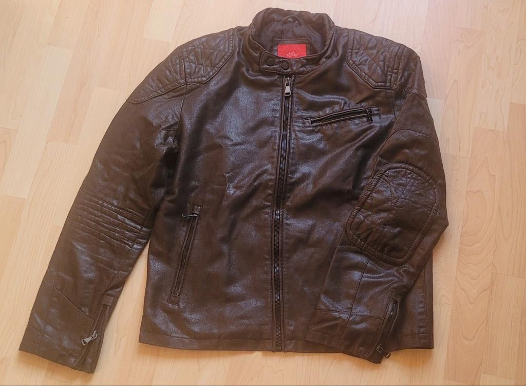 Zwarte Zara imitatieleer leren jas jack - Maat L, Kleding | Heren, Jassen | Zomer, Maat 52/54 (L), Zara, Zwart, Ophalen of Verzenden