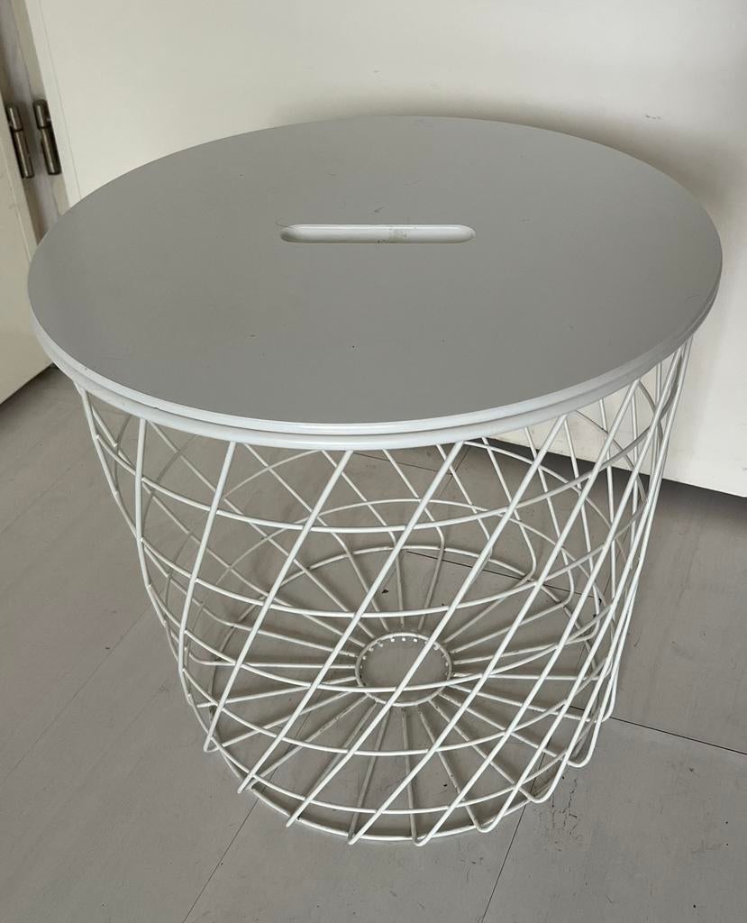KVISTBRO Opbergtafel, wit, 44 cm IKEA, Huis en Inrichting, Tafels | Bijzettafels, Ophalen, Minder dan 55 cm, Gebruikt, Rond