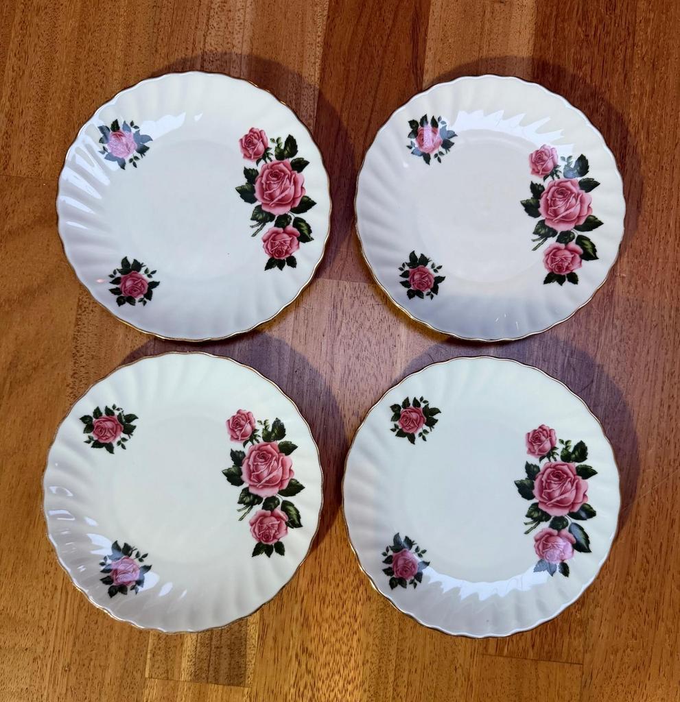 Vintage Rheinpfalz Porselein Bordjes (1951) - Set van 4, Antiek en Kunst, Antiek | Porselein, Ophalen of Verzenden