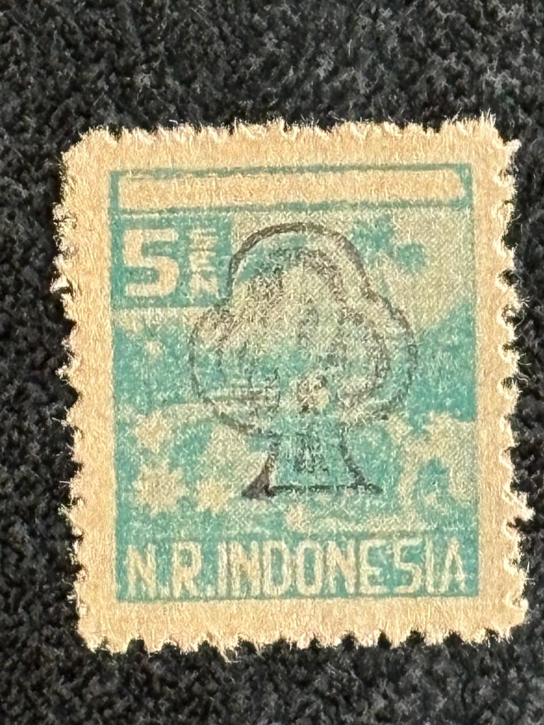 1946-47 DAI Nippon ORI zwart opdruk op S30 5 sen POSTFRIS., Postzegels en Munten, Ophalen of Verzenden, Postfris, Nederlands-Indië