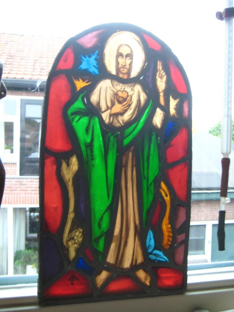 gebrandschilderd glas in lood 18e eeuw, Antiek en Kunst, Ophalen of Verzenden