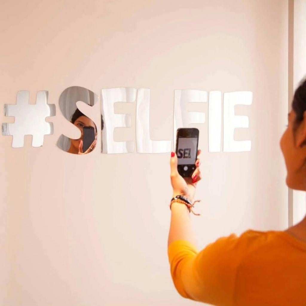 Nieuwe Selfie letter spiegels, Ophalen of Verzenden, Rechthoekig, Minder dan 50 cm, Minder dan 100 cm