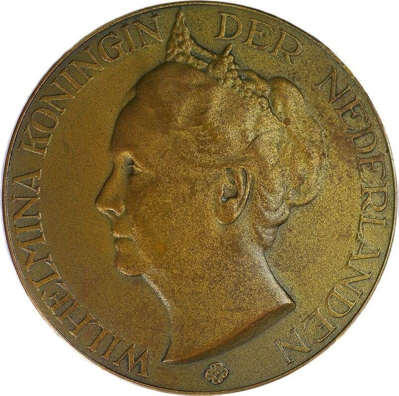 Ongebruikte prijspenning Wilhelmina Koningin der Nederlanden, Postzegels en Munten, Penningen en Medailles, Brons, Nederland, Ophalen of Verzenden