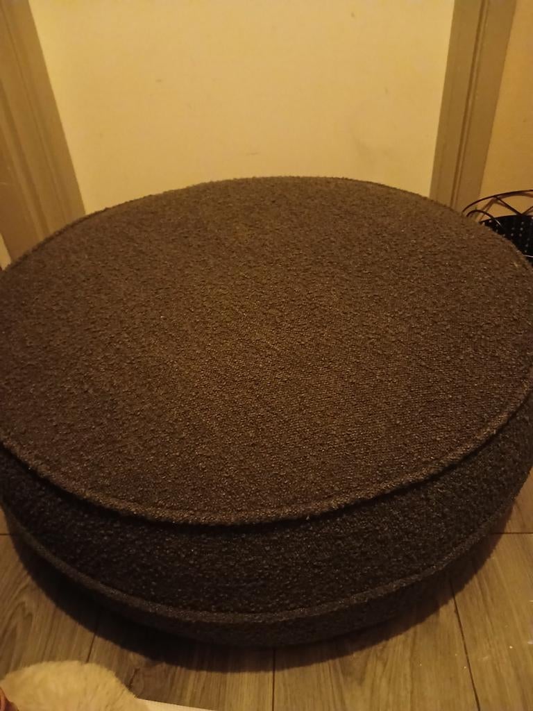 Mooie zgan ronde poef van riviera maison, Minder dan 50 cm, Rond, Minder dan 50 cm, Ophalen of Verzenden