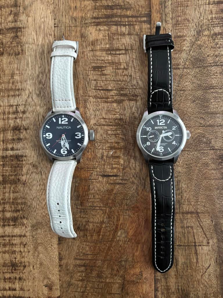 Nautica A12562 en Invicta 0764 horloges € 90,00 ook los tk, Sieraden, Tassen en Uiterlijk, Horloges | Heren, Overige merken, Staal