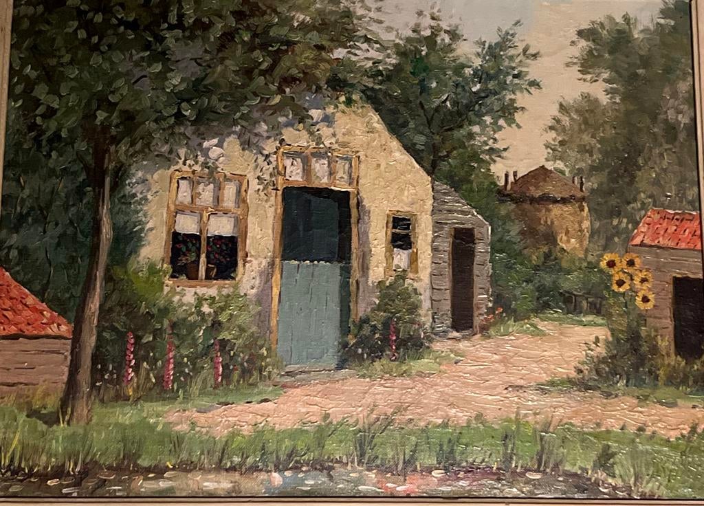 Schilderij van Tilly Moes - Boerderijlandschap, Ophalen of Verzenden