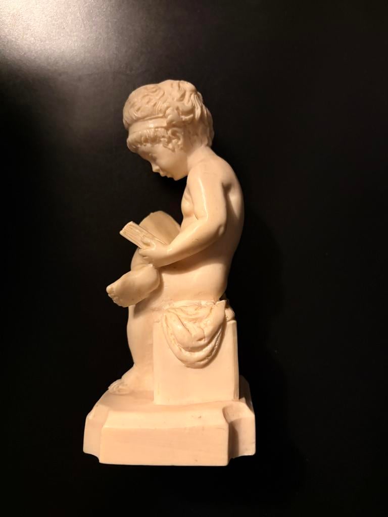 De lezer naar Canova marmer gesigneerd E. Santini  15cm hoog, Antiek en Kunst, Ophalen of Verzenden