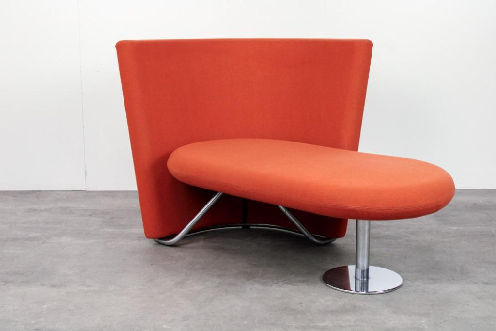 1x Oranje | Loungebank | Sofa | By | Erik Jørgensen, Eenpersoons, 100 tot 125 cm, Ophalen of Verzenden, Zo goed als nieuw