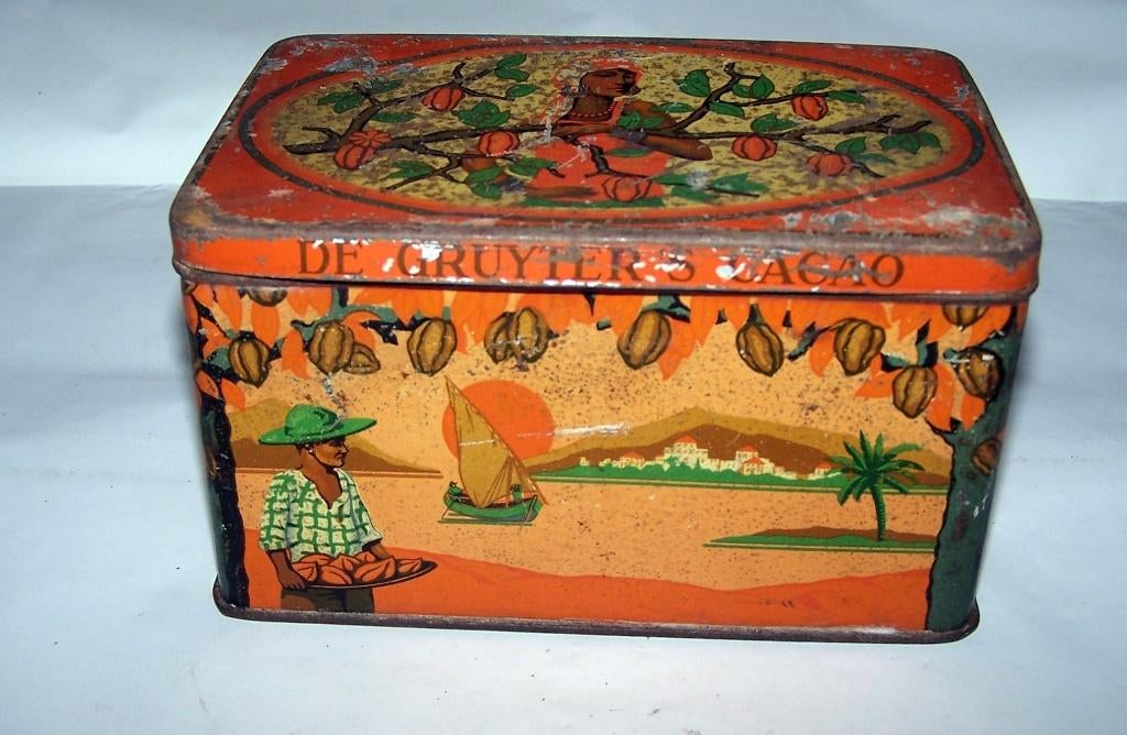 Antiek blik De Gruyter's Cacao Oranjemerk., Ophalen of Verzenden