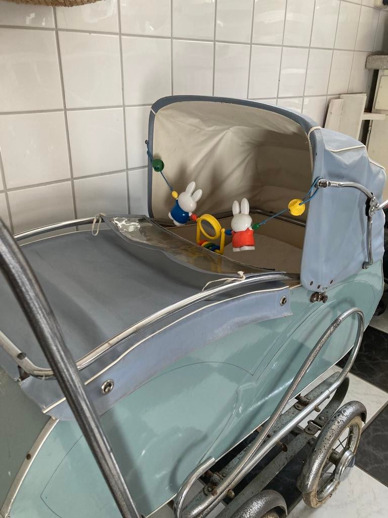 Ouderwetse kinderwagen Riemersma blauw, Kinderen en Baby's, Kinderwagens en Combinaties, Ophalen, Gebruikt, Overige merken
