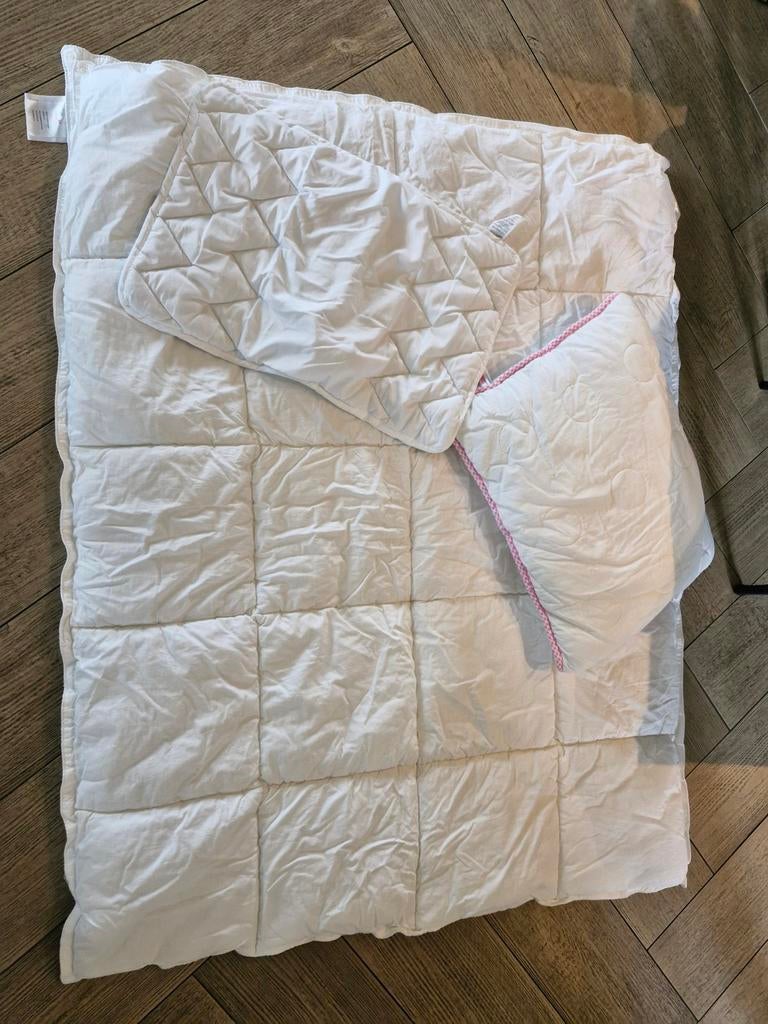 Witte baby deken met kussen, Ophalen of Verzenden, Zo goed als nieuw, 85 tot 100 cm, Deken