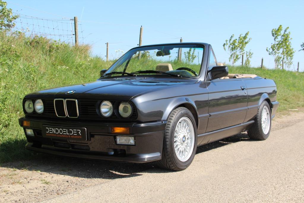 BMW 3-Serie 2.0 I 320 (325) Cabriolet 1989 Zwart, Auto's, Achterwielaandrijving, Beige, 2494 cc, Cabriolet