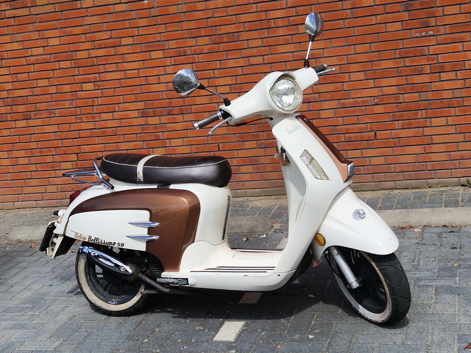 leuke retro scooter Turbho bellissimo op geel kenteken, Fietsen en Brommers, Scooters | Overige merken, Ophalen, Gebruikt, Maximaal 45 km/u