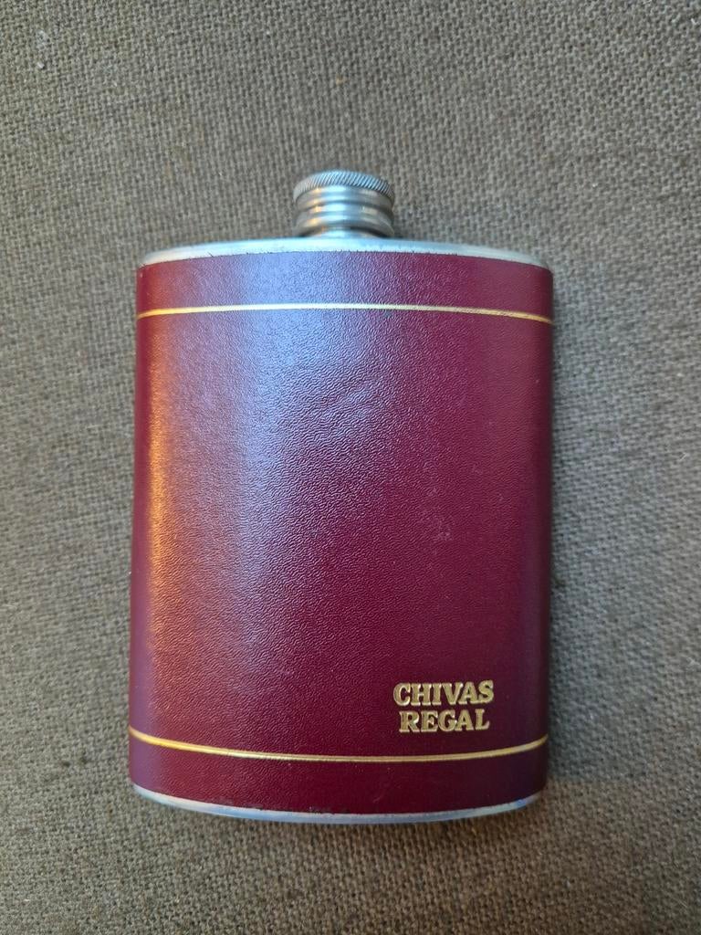 Vintage Tinnen Heupfles Chivas Regal, Verzamelen, Ophalen of Verzenden, Gebruikt