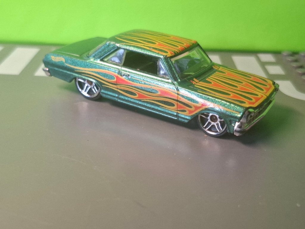 Hotwheels - 1963 Chevy II [groen] 1/64, Ophalen of Verzenden, Gebruikt, Auto