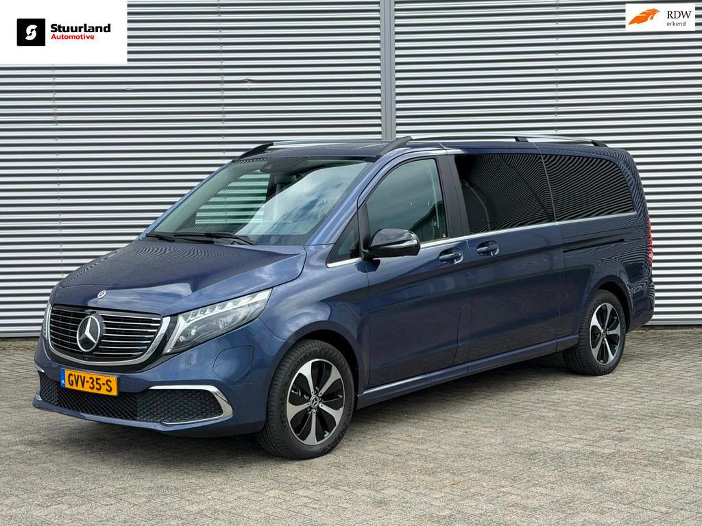 Mercedes-Benz EQV 300 L3 90 kWh 7 Persoons 344KM WLTP Luchtv, Gebruikt, Blauw, 7 stoelen, Leder