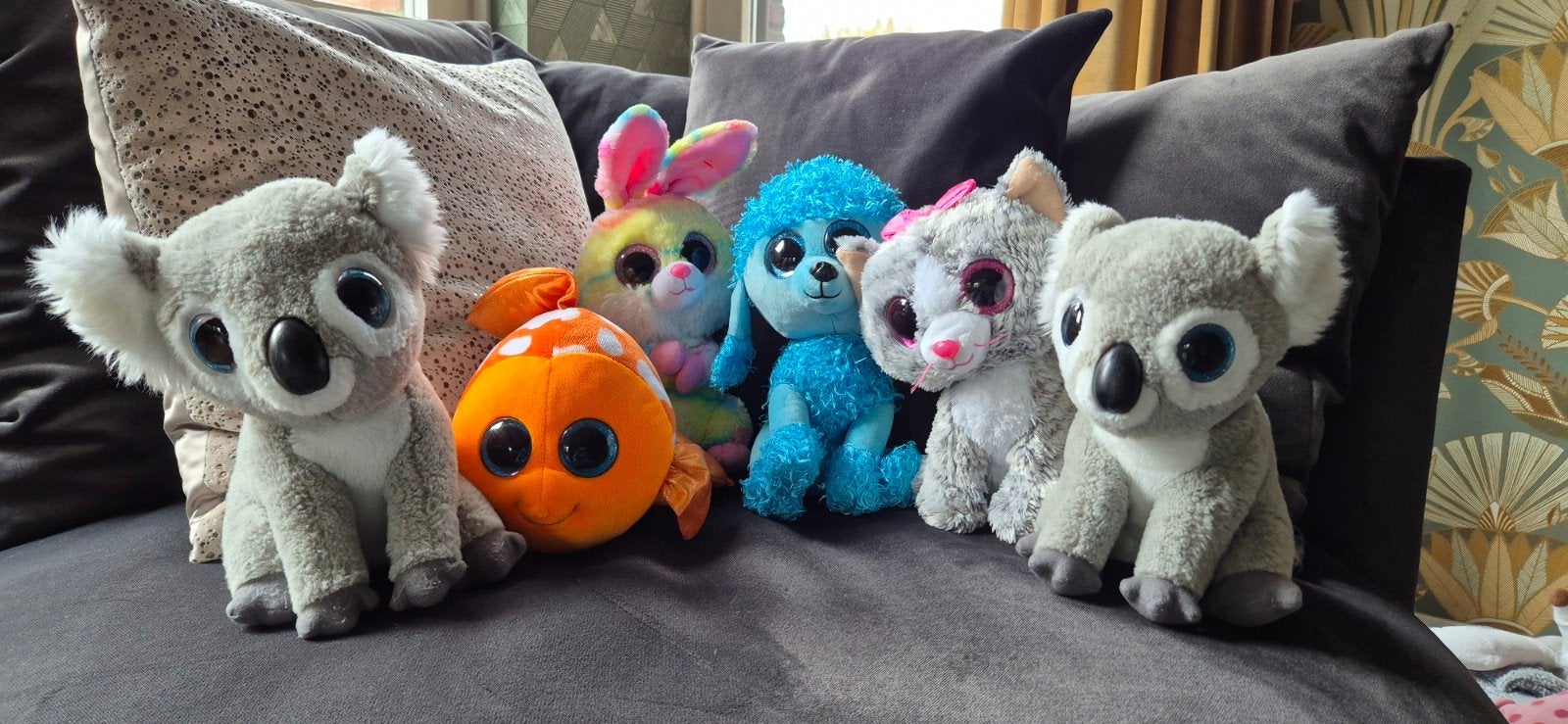 Mooie verzameling TY knuffels met grote ogen, Gebruikt, Ophalen of Verzenden, Meerkleurig, Klein (minder dan 20 cm)