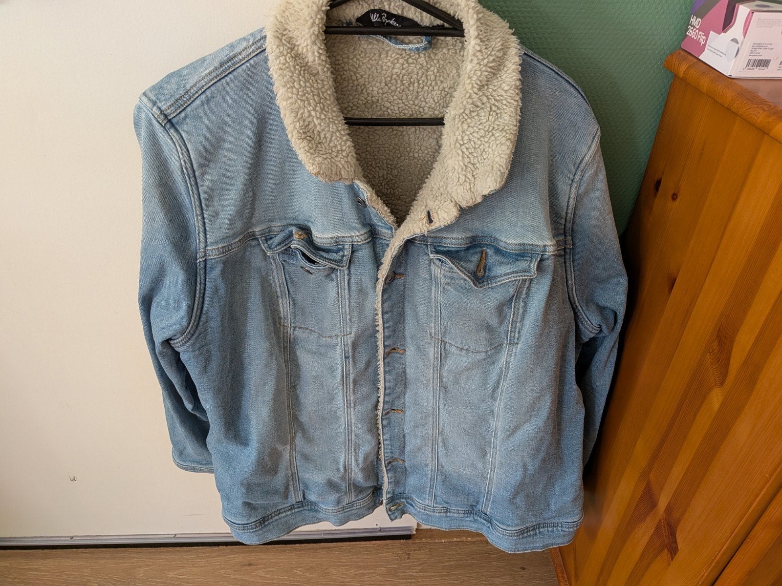 spijkerjas met bont, Ophalen, Ulla popken, Blauw, Jas of Mantel