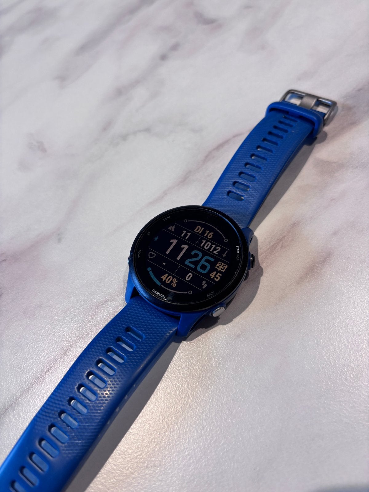 Garmin Forerunner 255 - GPS Hardloop Smartwatch Blauw, Sieraden, Tassen en Uiterlijk, Sporthorloges, Zo goed als nieuw, Android