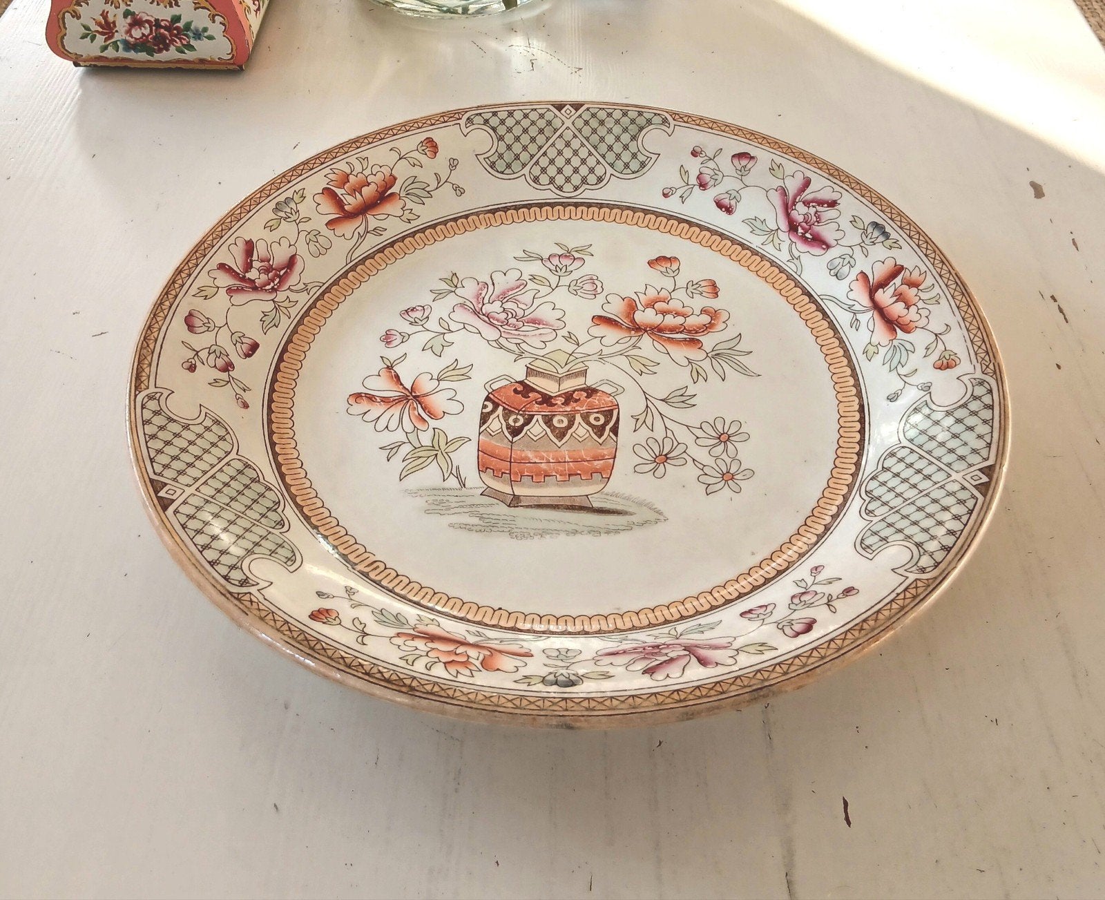 Petrus Regout Flora rijstschaal 39 cm, Antiek en Kunst, Ophalen of Verzenden
