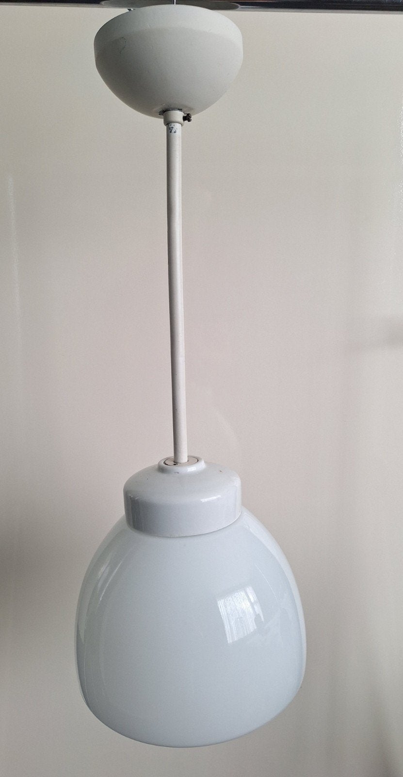 Vintage Retro Industrieel Schoollamp, Ophalen of Verzenden, Glas