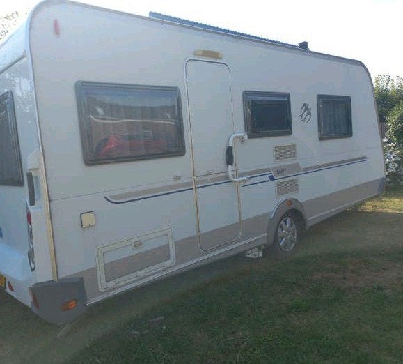 Knaus sport 500 kfu Queensbed voortent mover fietsenrek, Caravans en Kamperen, Ophalen