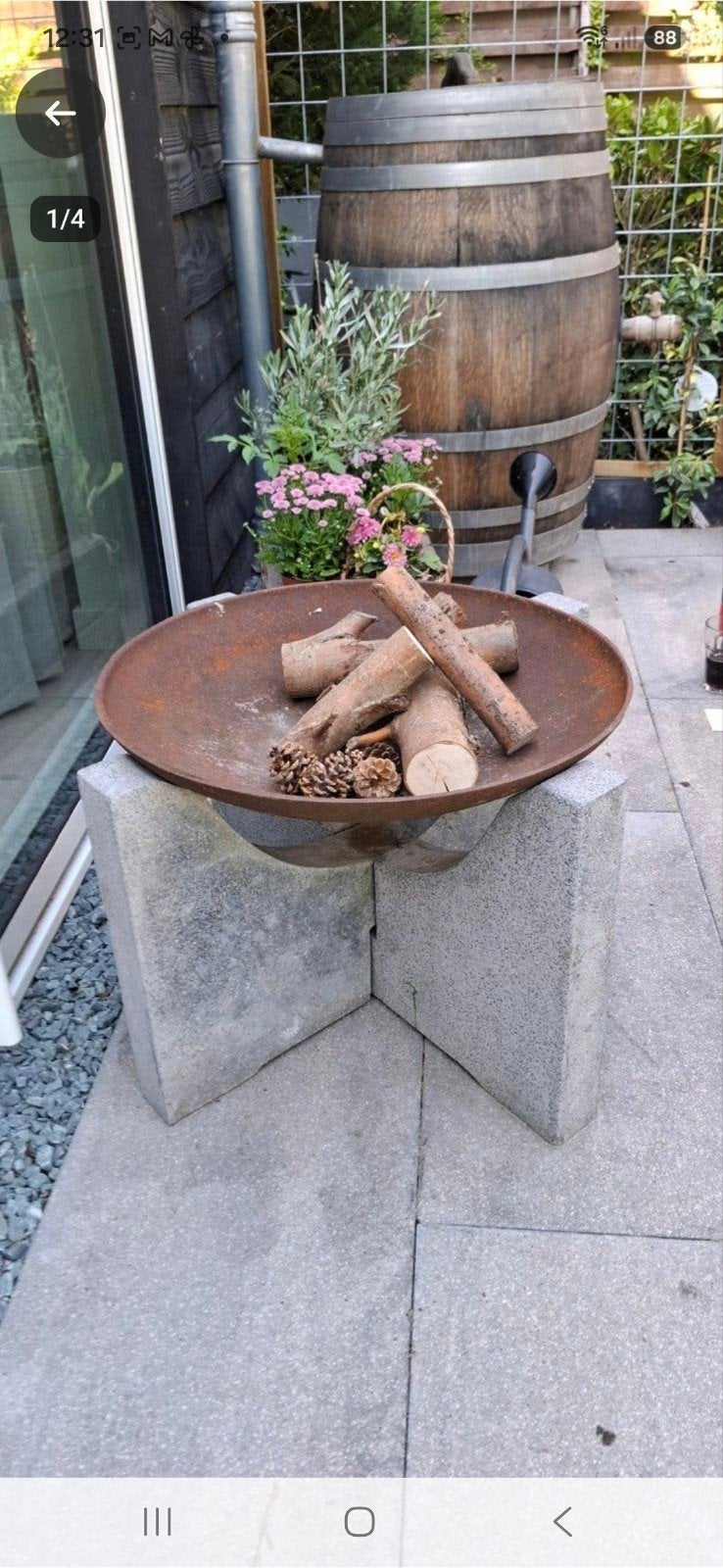 Vuurschaal voor gezellige warmte buiten - 59 cm doorsnede, Ophalen of Verzenden, Gebruikt, Vuurkorf